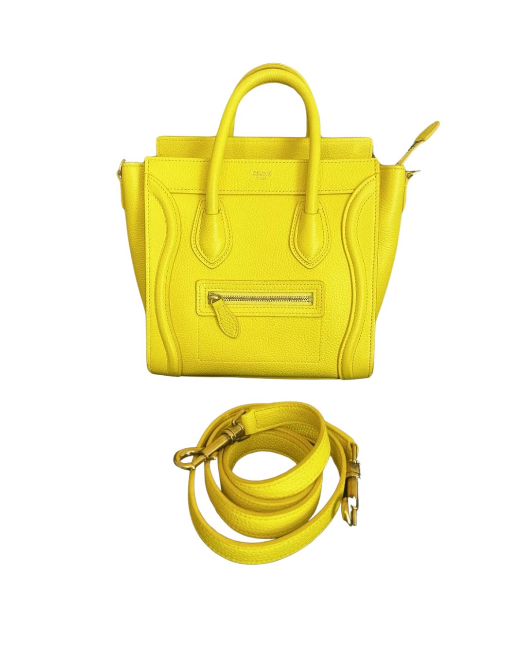 Celine Luggage Bright Yellow Nano Crossbody