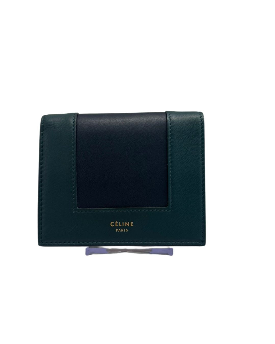 Celine Navy and Green Wallet