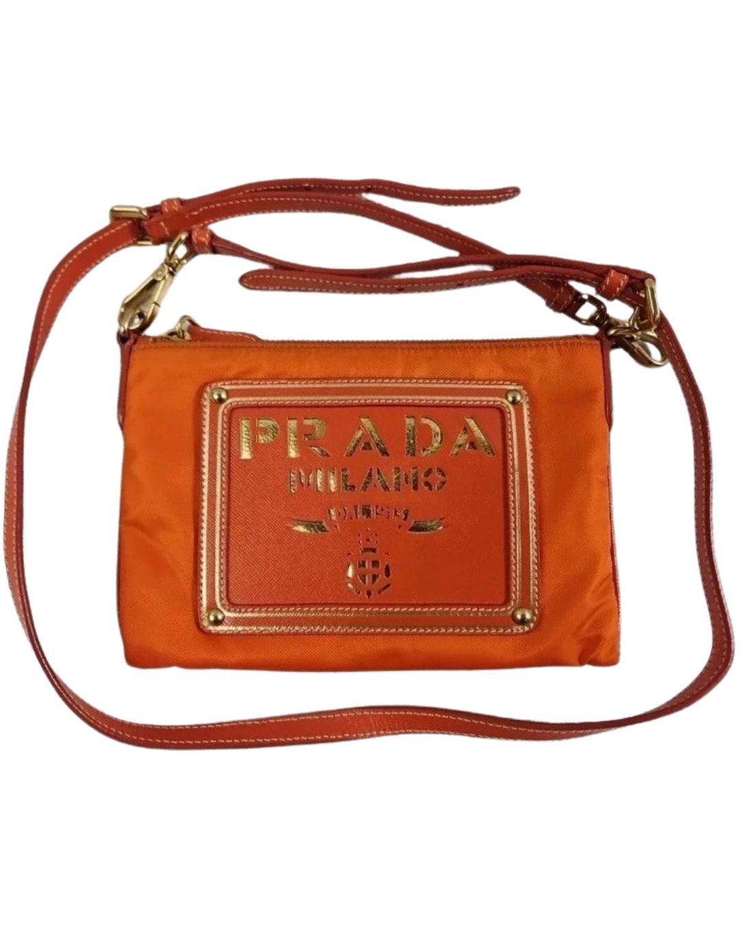 Prada Orange Nylon Crossbody Bag