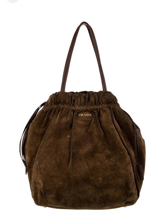 Prada Brown Suede Handbag
