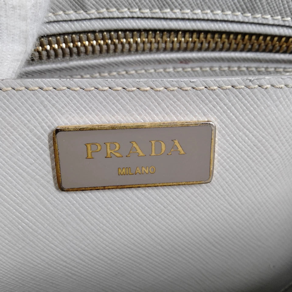 Prada Grey Large Galleria Handbag