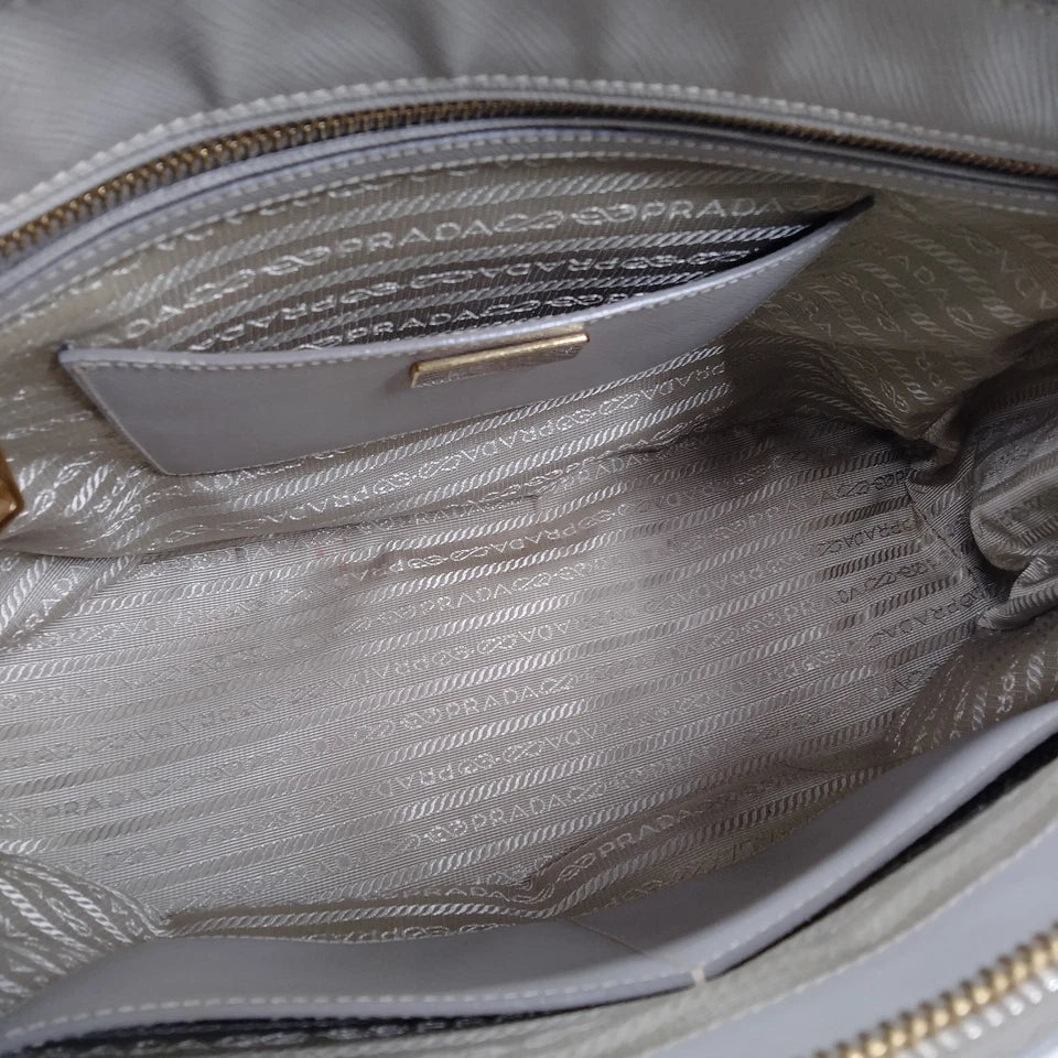 Prada Grey Large Galleria Handbag